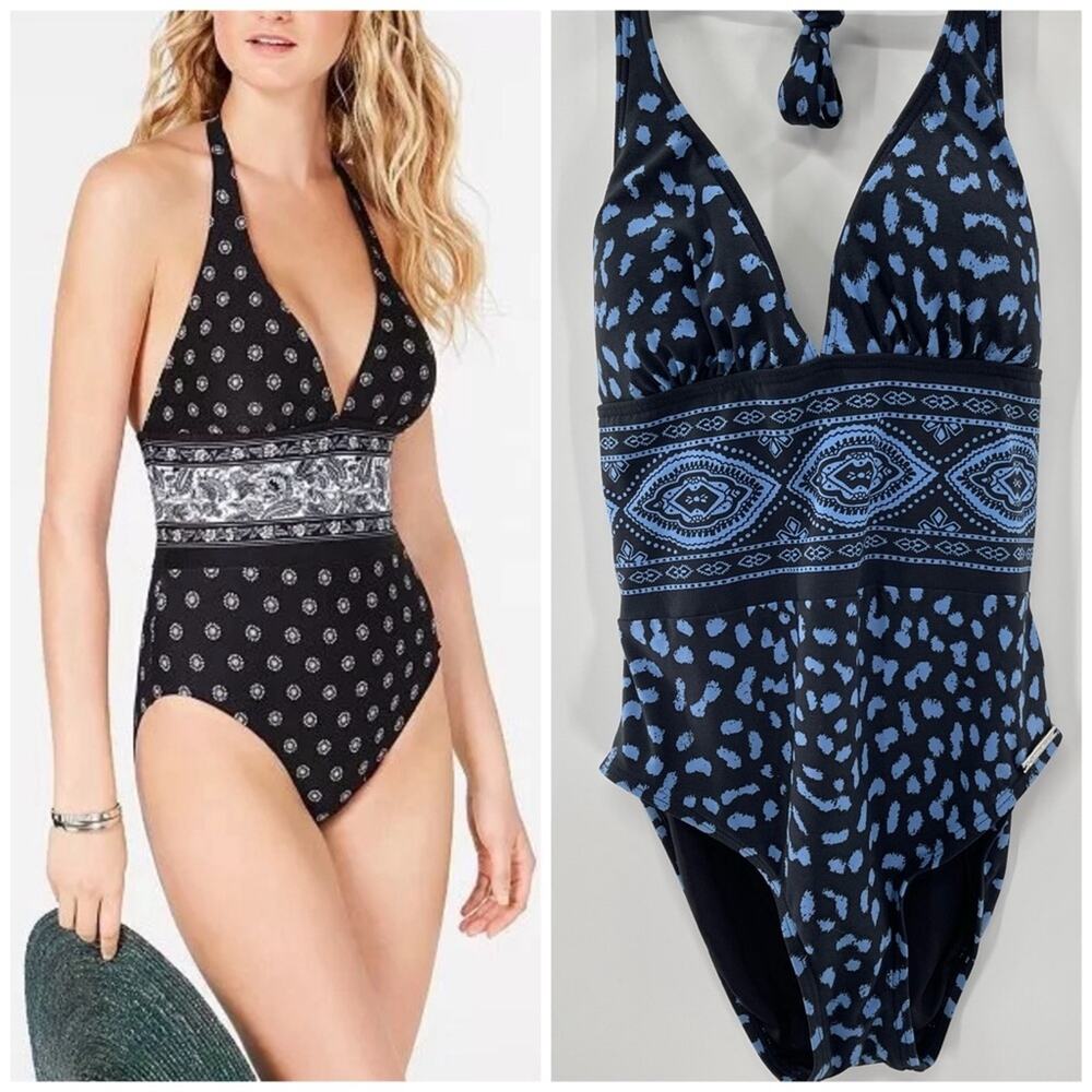 Michael Kors Cruise 2020 Blue Swim Bathing Suit Size 6